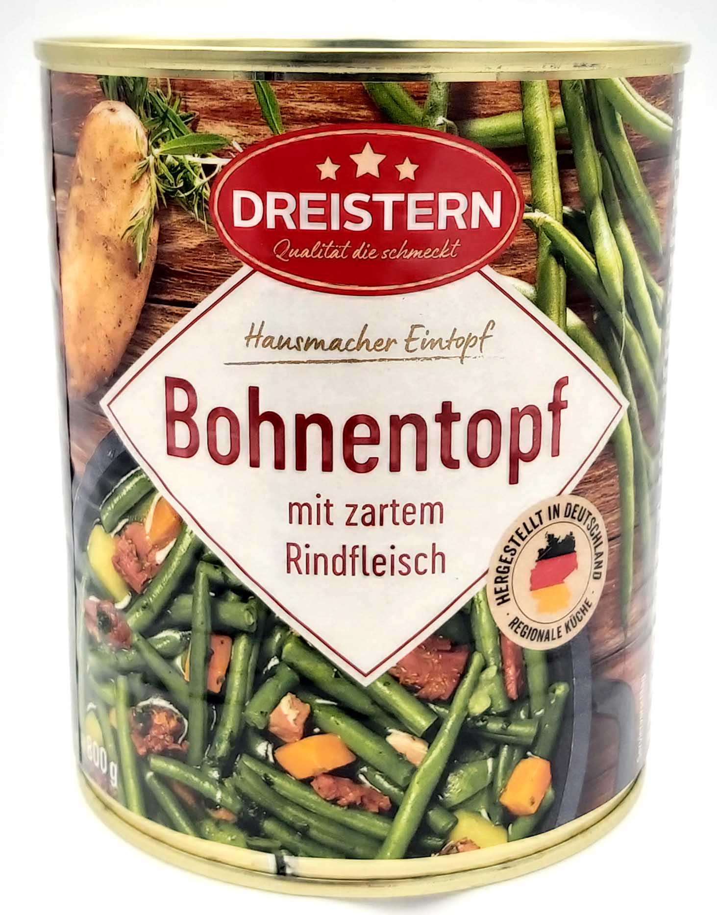 Dreistern Bohnentopf mit zartem Rindfleisch 800g front
