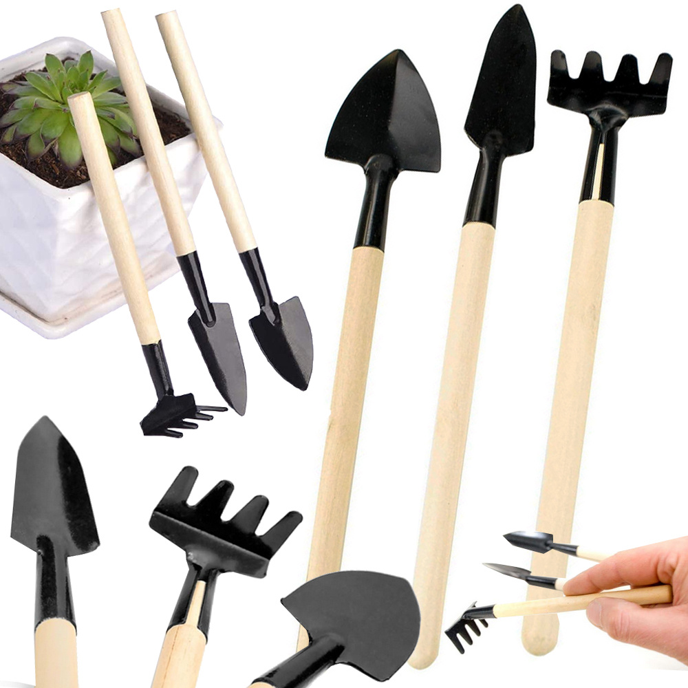 Gartengeräte-Set, Rechen, Schaufel, 3-in-1-Mini-Topfwerkzeuge