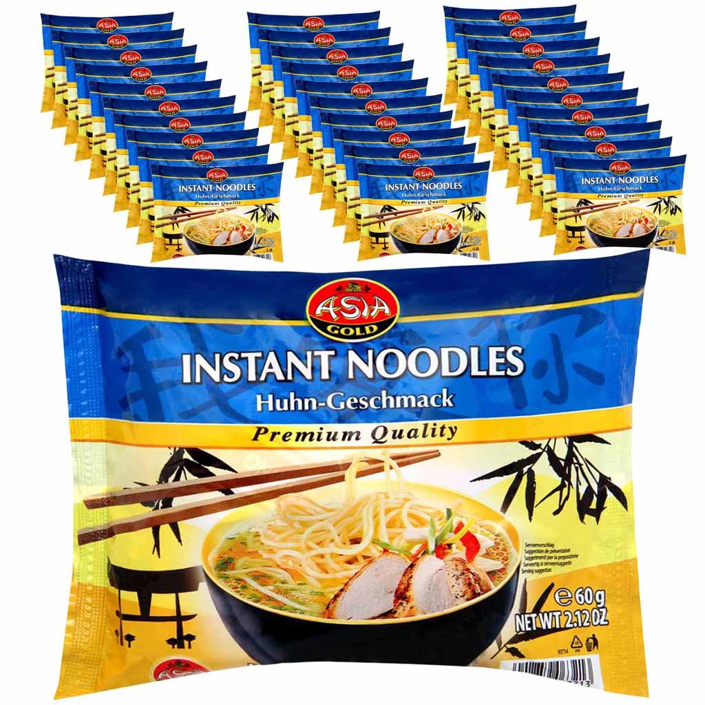 Instant Noodles, Huhn-Geschmack, Premium Quality, Nudelpaket, 60 g