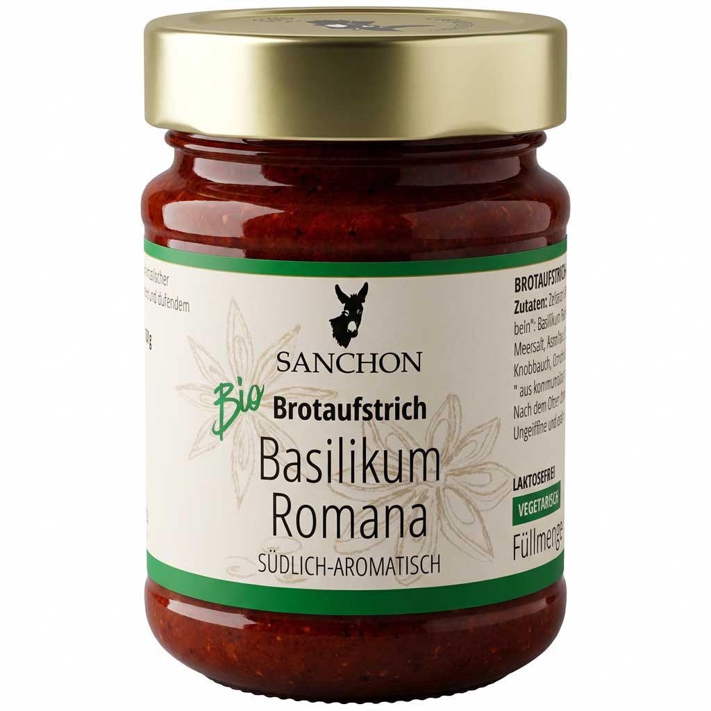 Brotaufstrich, Basilikum, Romana, Bio, Vegetarisch