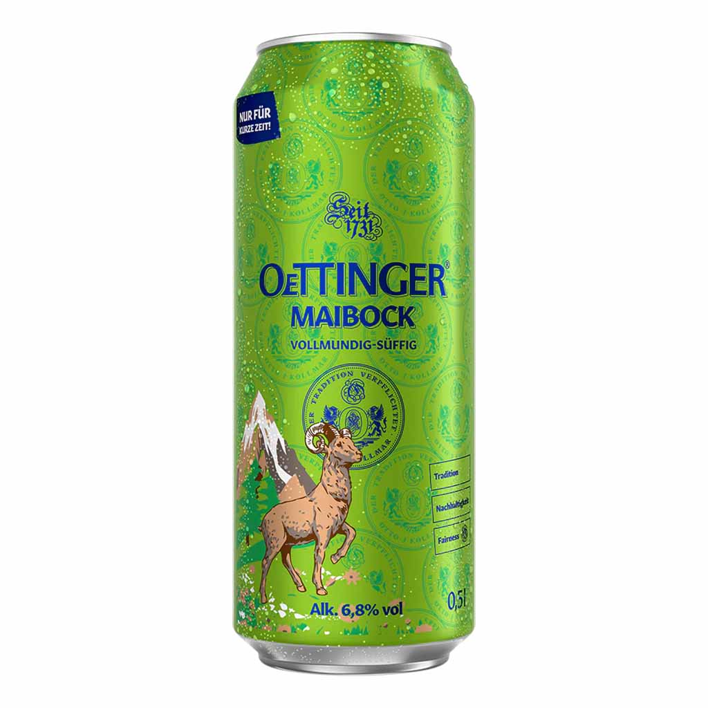 Maibock, Alkoholhaltiges Getränk, Bier, Grünes Dosendesign, Kamel-Illustration