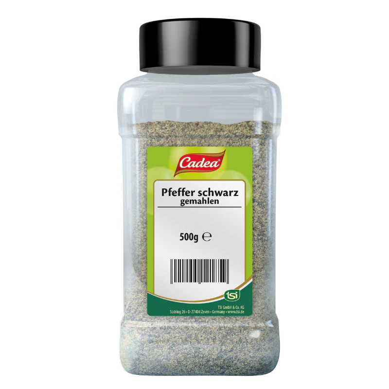 Cadea Gewürze Pfeffer schwarz gemahlen 500g MHD 30.03.29