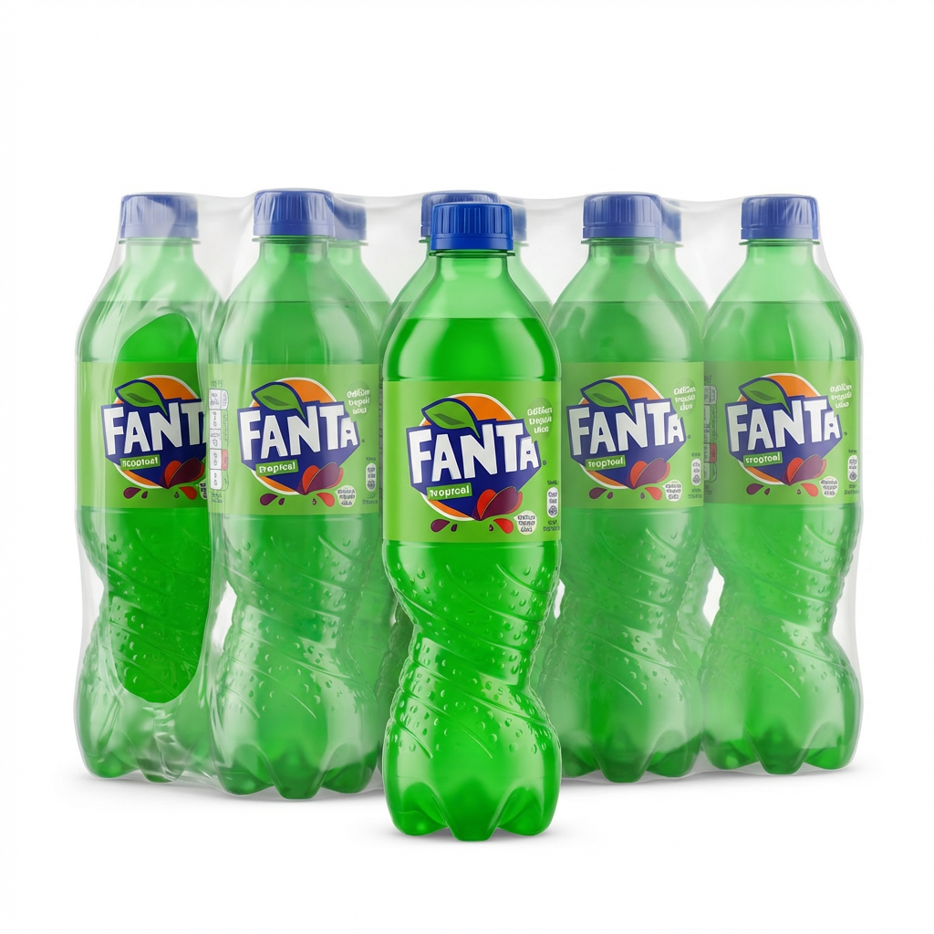 Limonadenflasche, Fanta, Kunststoffflasche, grün, Softdrink