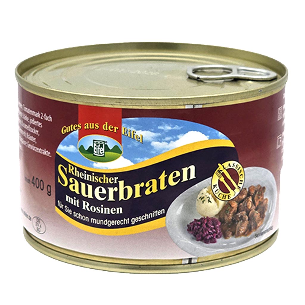 Dosen, Sauerbraten, mit Rosinen, Rheinischer, Küche