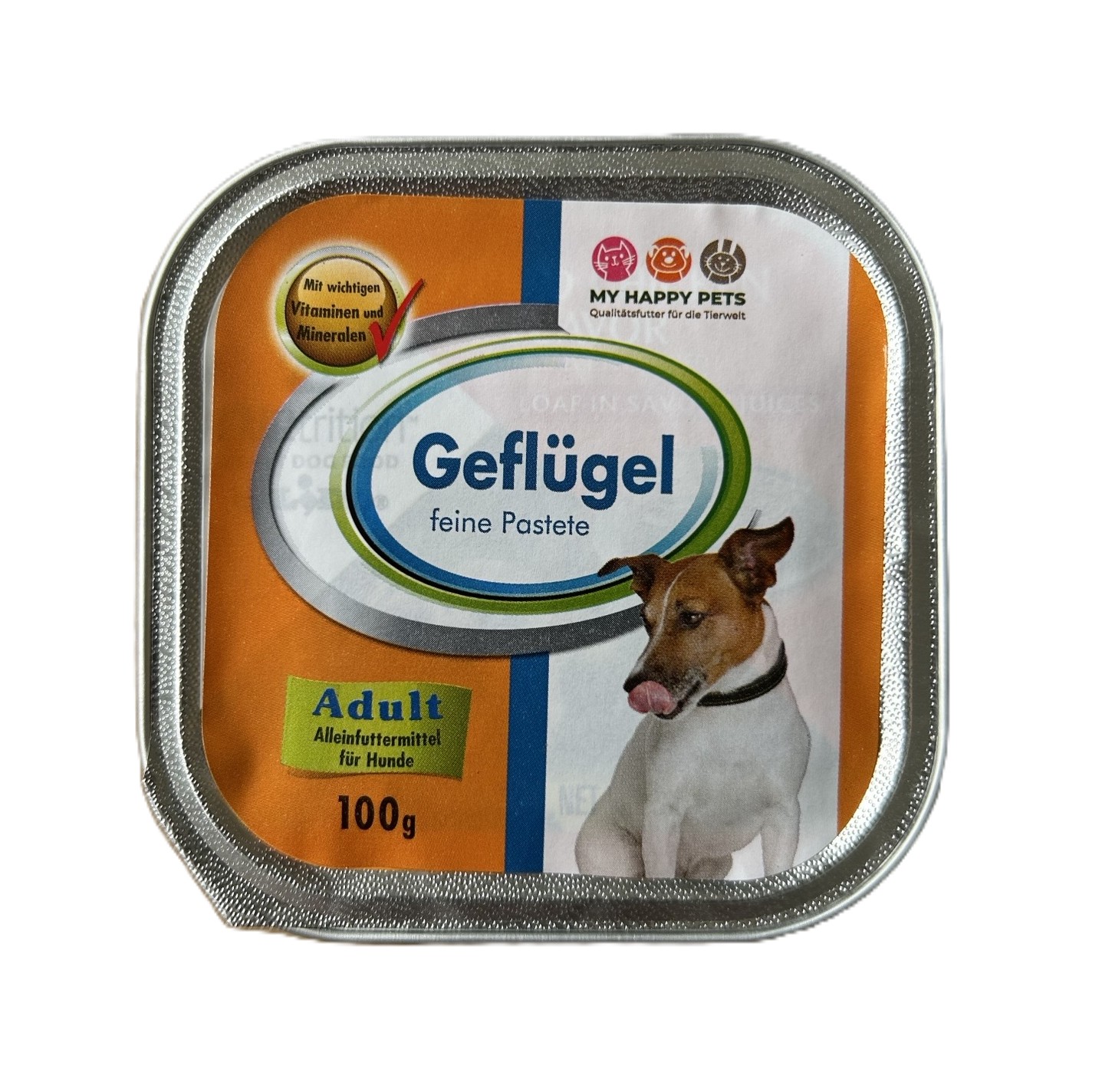Hundefutter, Pastete, Adult, 100 g, Geflügel