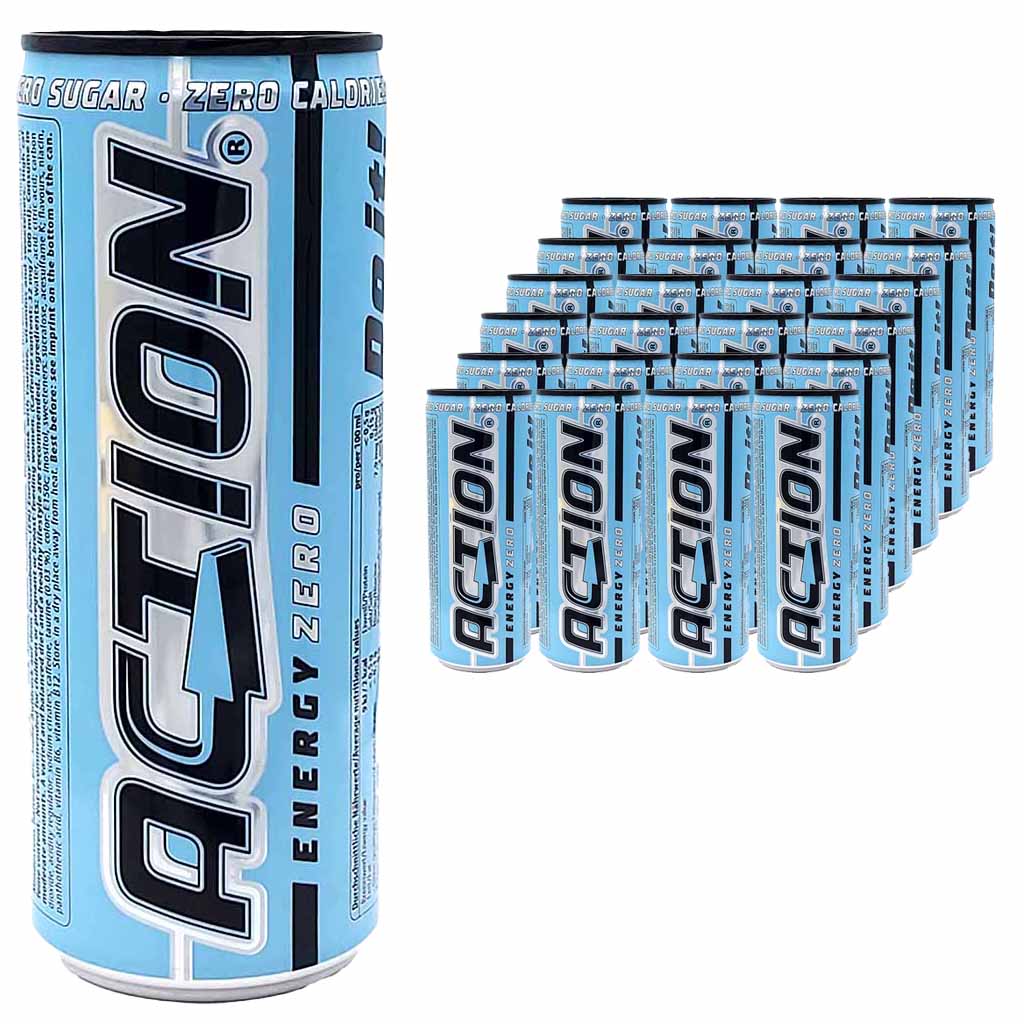 24x Action Energy Drink Sugarfree DOSE á 250ml=6L