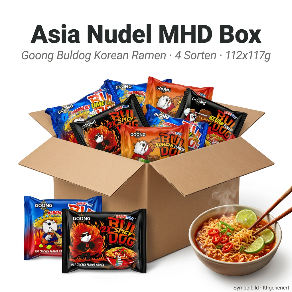 Ramen, Instant-Nudel, Beutel, Schachtel, Chili