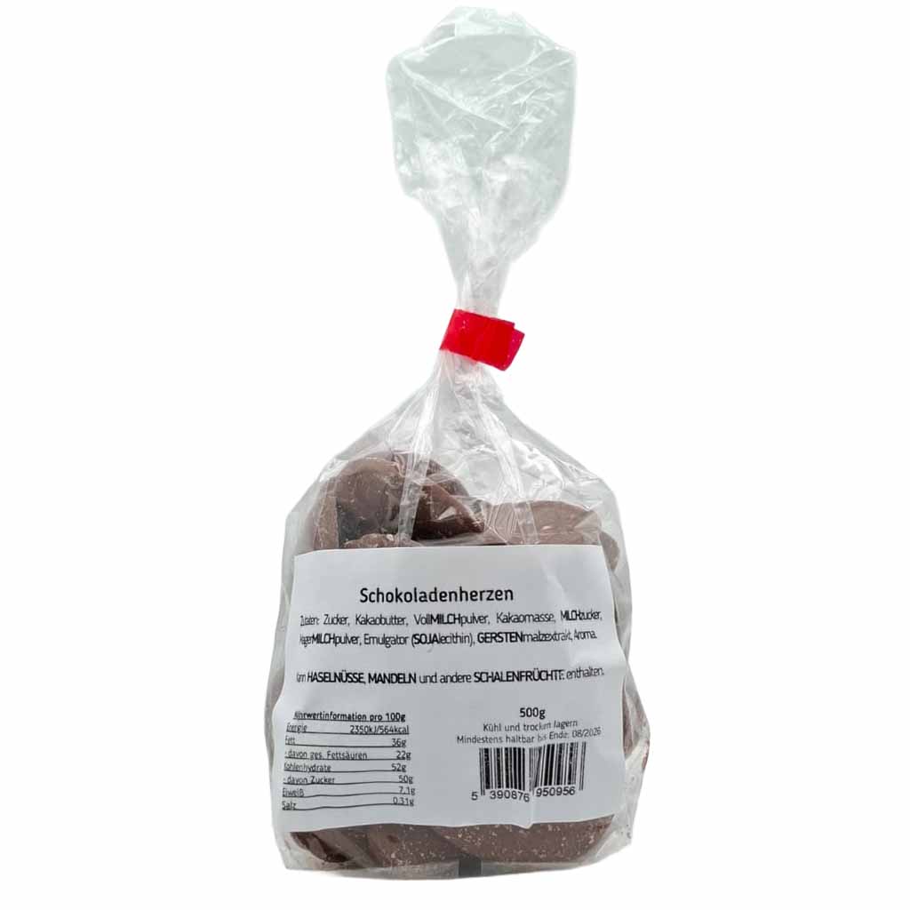 Schokoladenherzen, Schokolade, Herzen, Nüsse, 500 g