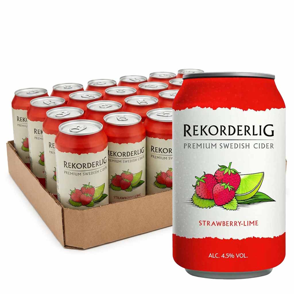 cider, erdbeer-limette, alkoholisches getränk, 12-er pack, getränkebehälter