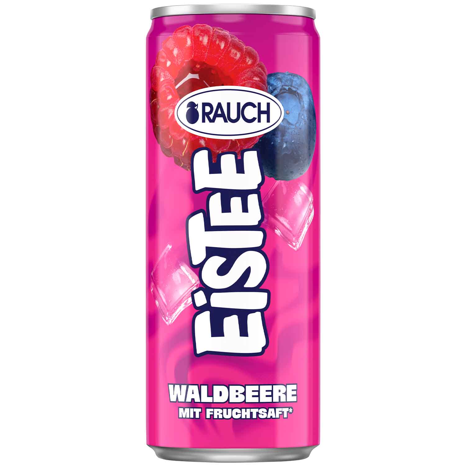 Eistee, Waldbeere, Fruchtsaft, Dosenverpackung, Riesenlogo