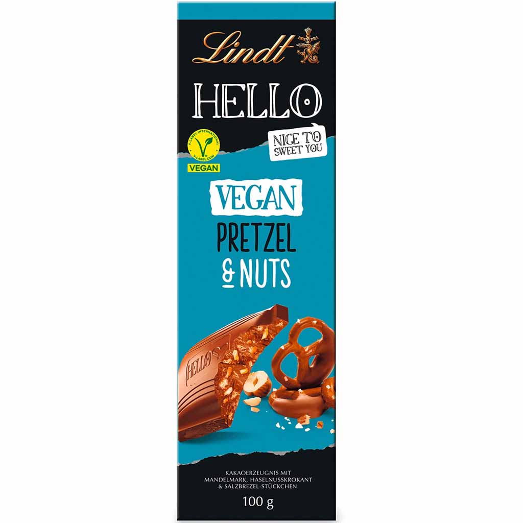 Lindt Hello Vegan Pretzel & Nuts 100g MHD 30.09.26