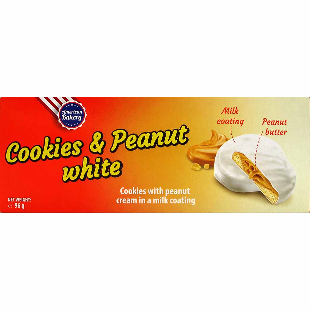 American Bakery Cookies & Peanut white 96g MHD 05.12.26