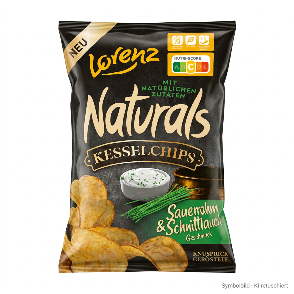 Chips, Kartoffelchips, Kesselchips, Sauerrahm, Schnittlauch