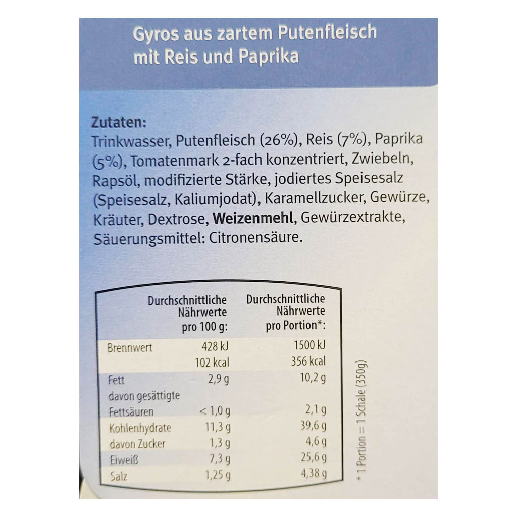Gutes aus der Eifel mr.fix Gyros mit Putenfleisch 350g