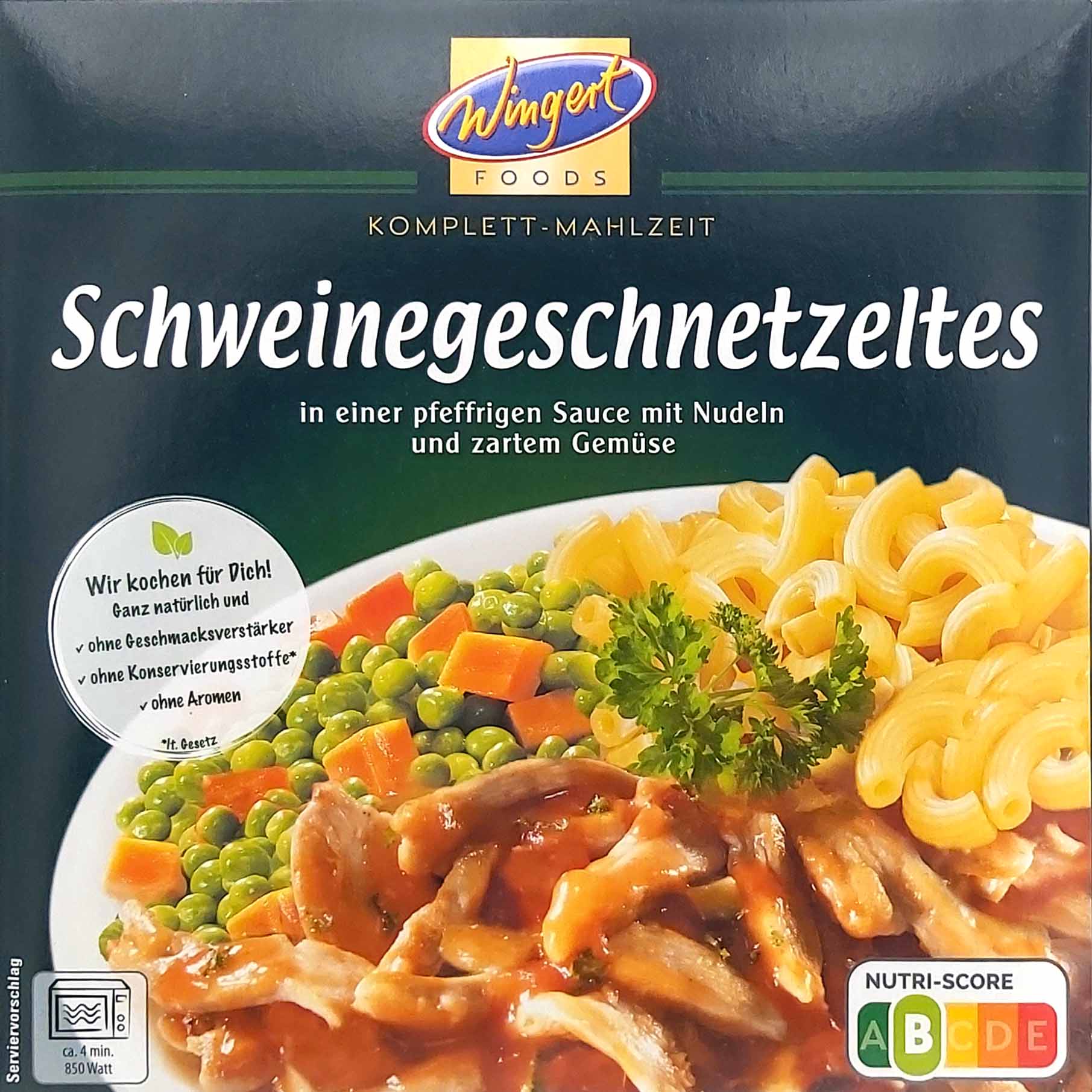 Wingert Fertiggericht Schweinegeschnetzeltes mit Nudeln und Gemüse 480g