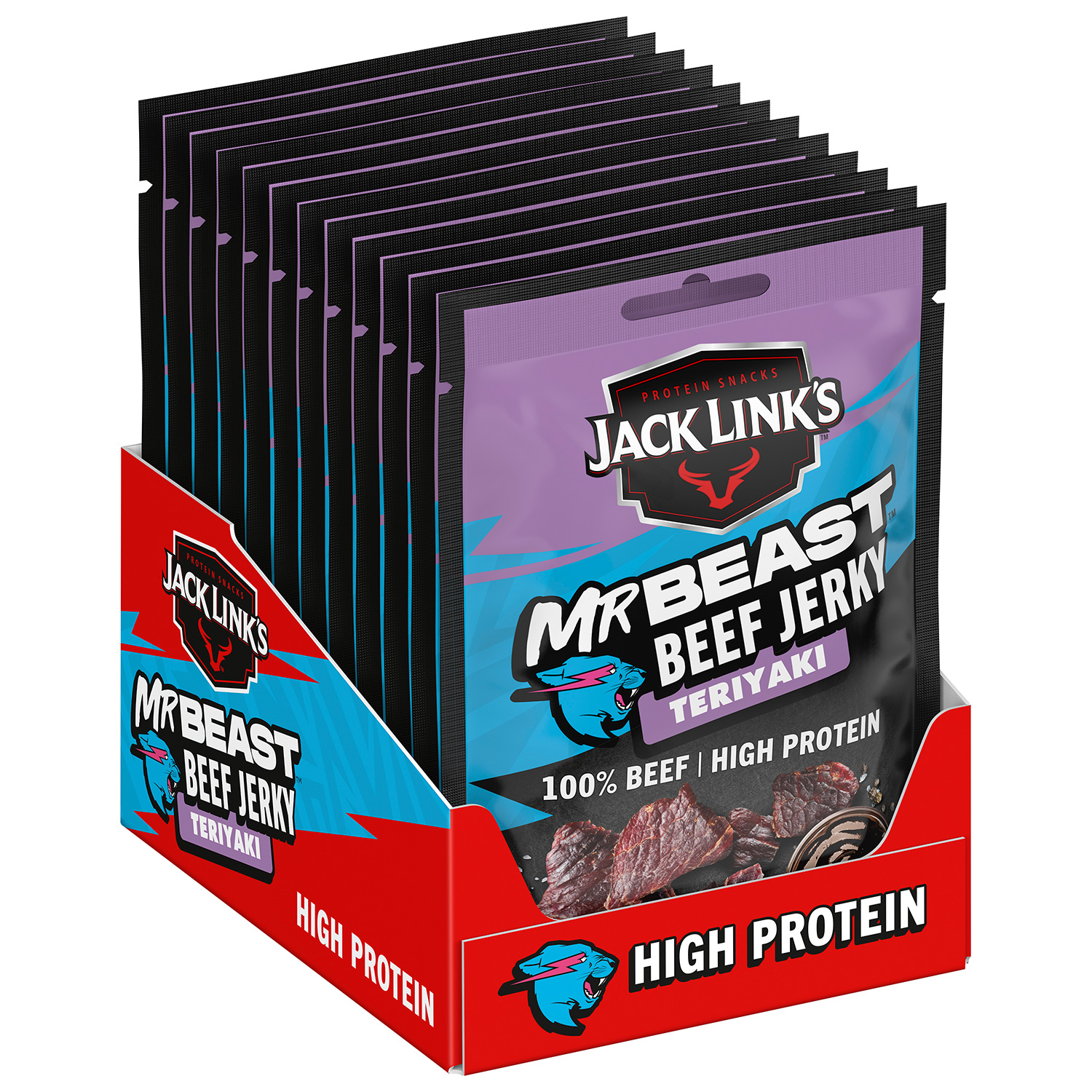 Beef Jerky, Protein Snack, High Protein, Beef Jerky Teriyaki, Snackpack