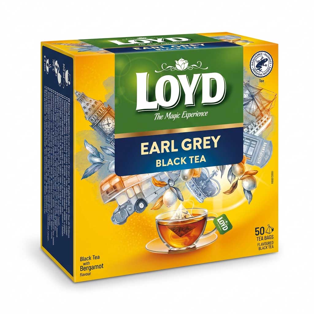 Earl Grey, Schwarztee, Teebeutel, Bergamotte, Loyd