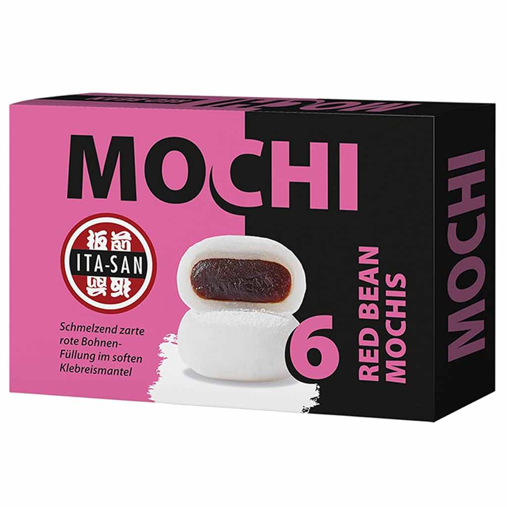 mochi, rote bohne, rotfüllung, pink box, sechs stück