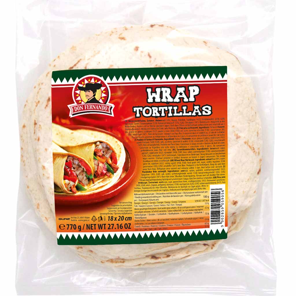 Don Fernando Wraps Weizenmehl Tortillas 18er 770g MHD 21.12.26