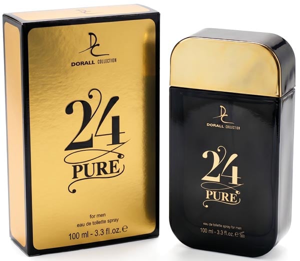 parfumflasche, toilettenspray, goldene verpackung, 24 pure, men