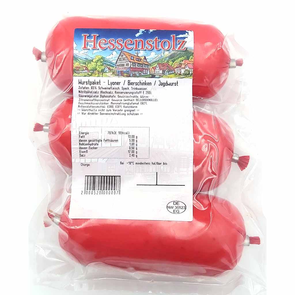Hessenstolz Wurstpaket 1 mit Lyoner, Jagd-, und Bierwurst 900g