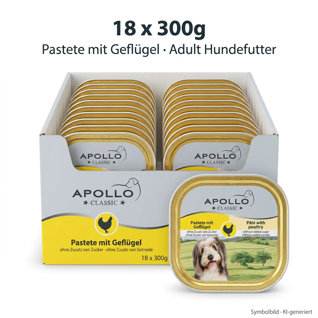 Pastete, Hundefutter, Feuchtfutter, Schale, Geflügel