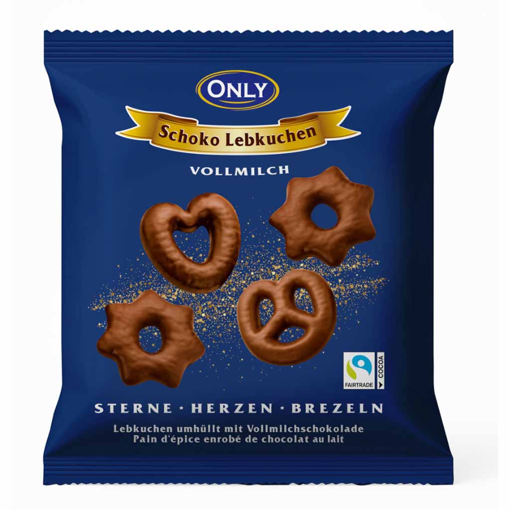 Only Lebkuchen mit Vollmilchschokolade Sterne-Herzen-Brezeln 400g MHD 30.07.27