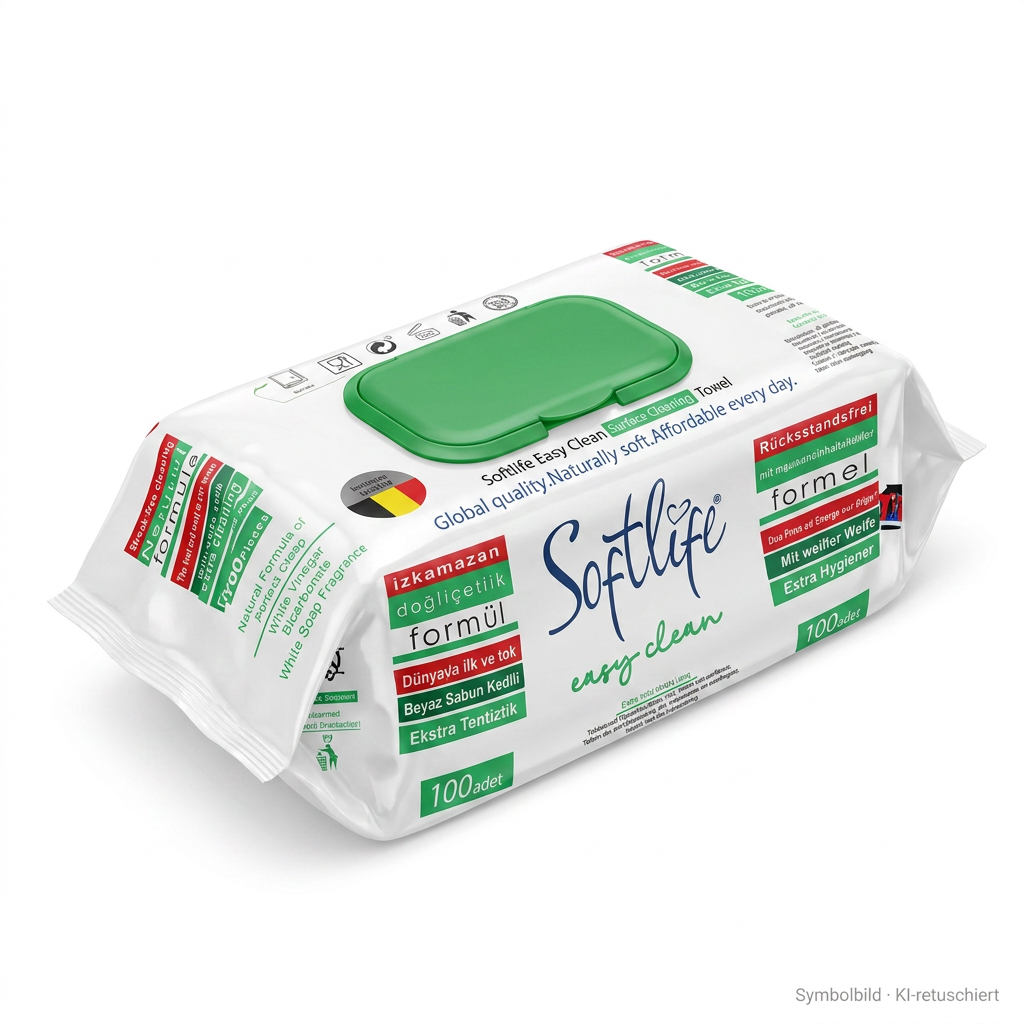 feuchttücher, tücher, packung, softlife, 100 stück