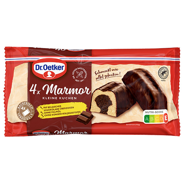 Marmorkuchen, 4x, kleine Kuchen, Schokoüberzug, Portionen