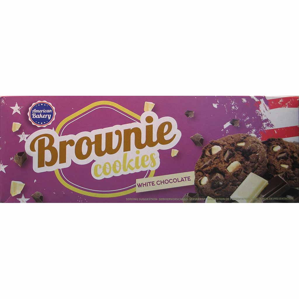 American Bakery Brownie Cookies weiße Schokolade 106g MHD 07.05.27
