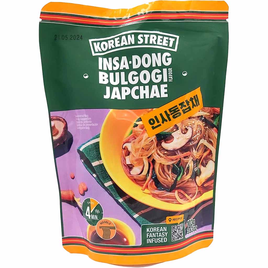 Korean Street Insa Dong Bulgogi Jachae - Glasnudeln mit Würzsauce 103g süß-salziger Geschmack 8805957021441