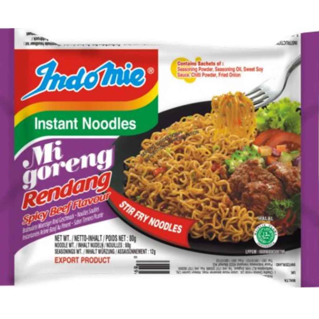 Indomie Instant Nudelgericht Rendang würziger Rindfleischgeschmack ...