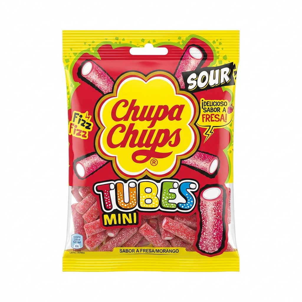 Sauerbonbons, Röhrchen, Mini, Gummi, Sprudelnd