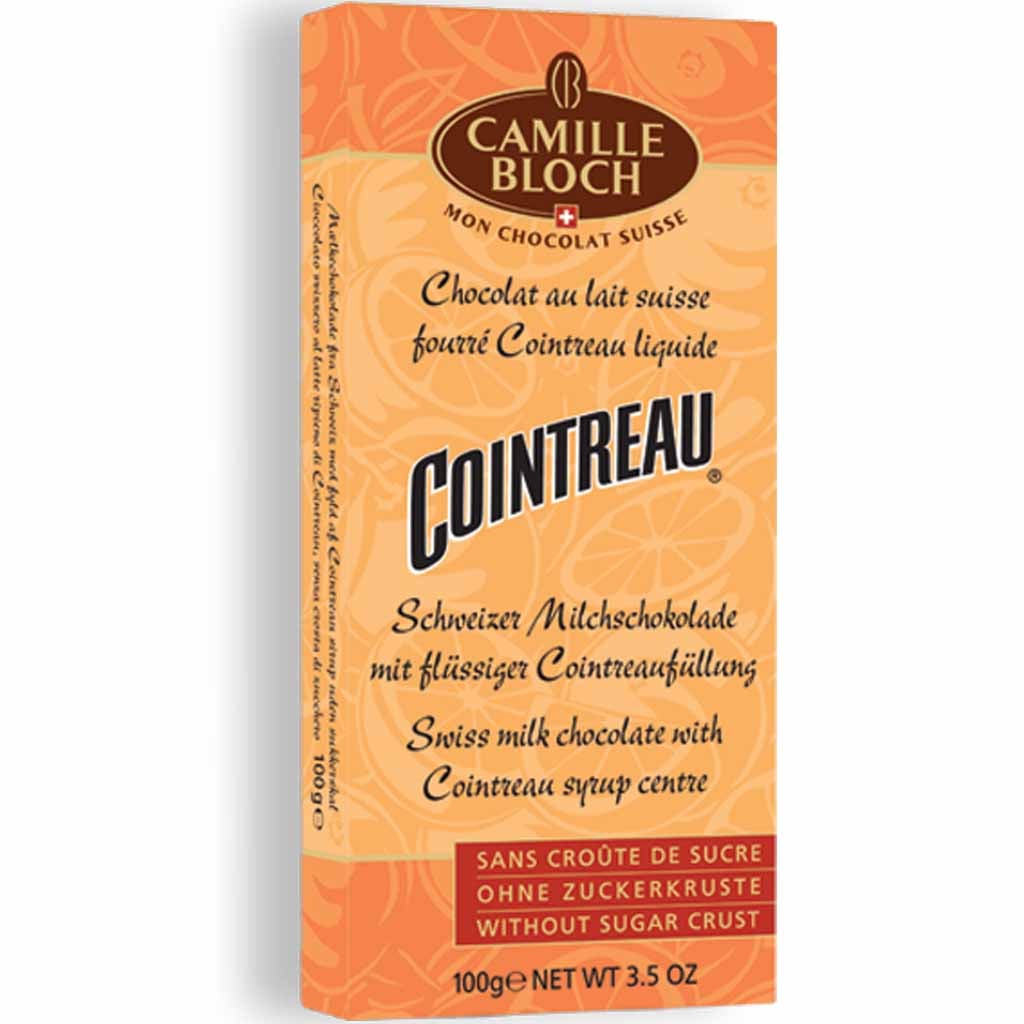 Camille Bloch Tafelschokolade Schweizer Milchschokolade mit Cointreau 100g MHD 30.05.27