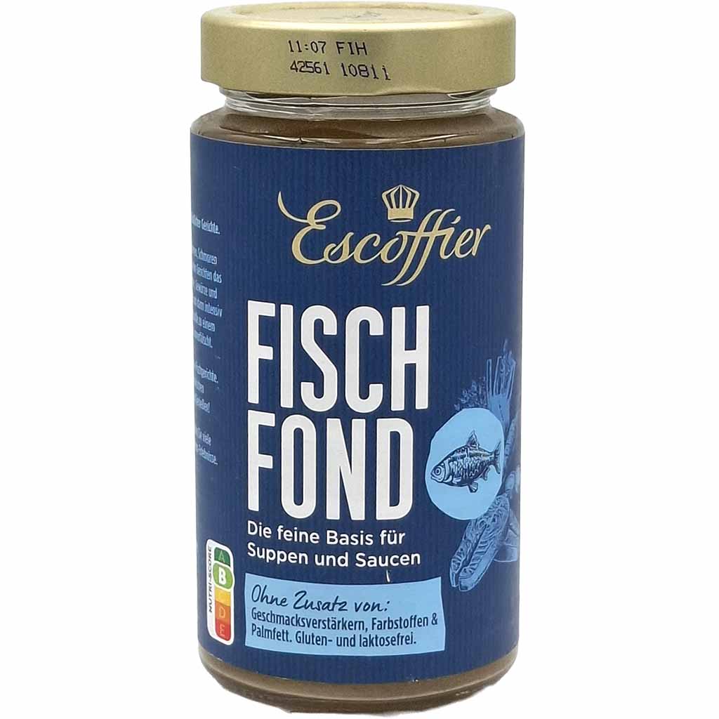 Fischfond, Brühenbasis, Haltbarkeitsglas, Glasbehälter, Konsumprodukt