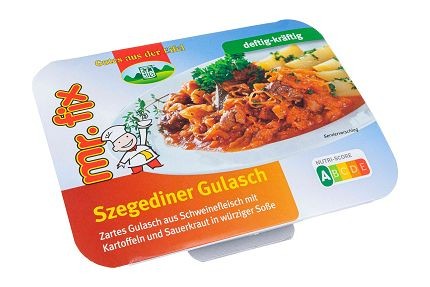 Szegediner Gulasch mit Kartoffel und Sauerkraut 350g mr. fix Eiffeler Fleischwaren