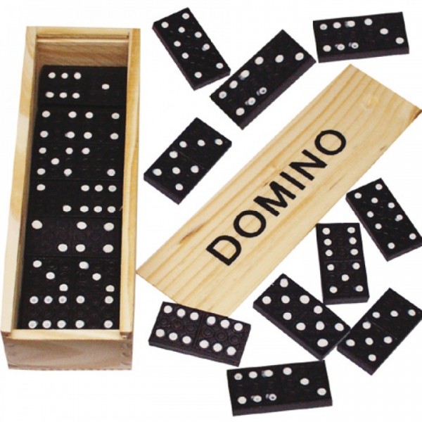 Domino Spiel in Holz Box