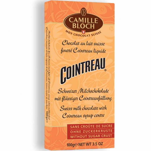 Camille Bloch Tafelschokolade Schweizer Milchschokolade mit Cointreau 100g MHD:30.11.23