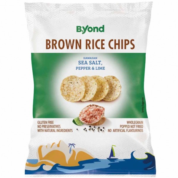 B.Yond Brown Rice Chips Hawaiian Sea Salt &amp; Pepper &amp; Lime 175g MHD:18.6.24