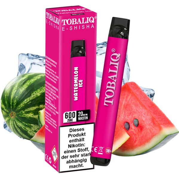 TobaliQ E-Shisha 600Puffs 20mg Nikotin Watermelon Ice 10er Pack