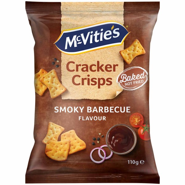 McVities Cracker Crisps Smoky Barbecue 14x110g MHD:16.4.23