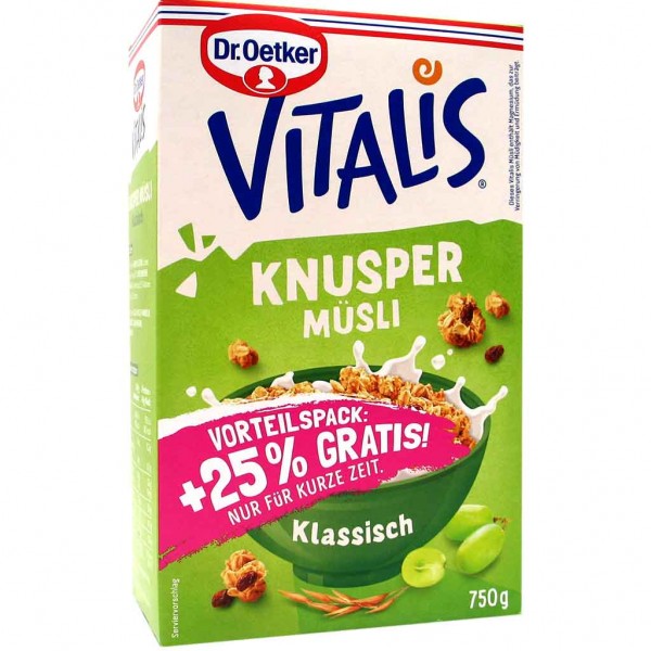 Dr.Oetker VITALIS Knusper Müsli Klassisch 750g MHD:30.4.24