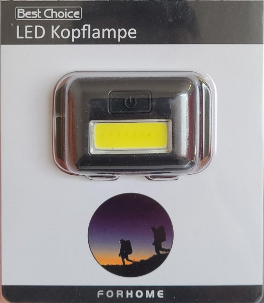 LED Kopflampe, 2 Leucht-Modi einstellbar, 5x4cm