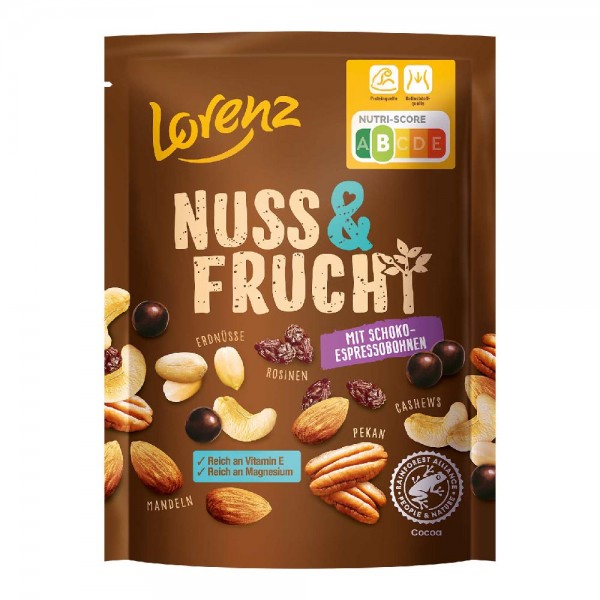 Lorenz Nuss &amp; Frucht mit Schoko-Espressobohnen 100g MHD:2.10.24