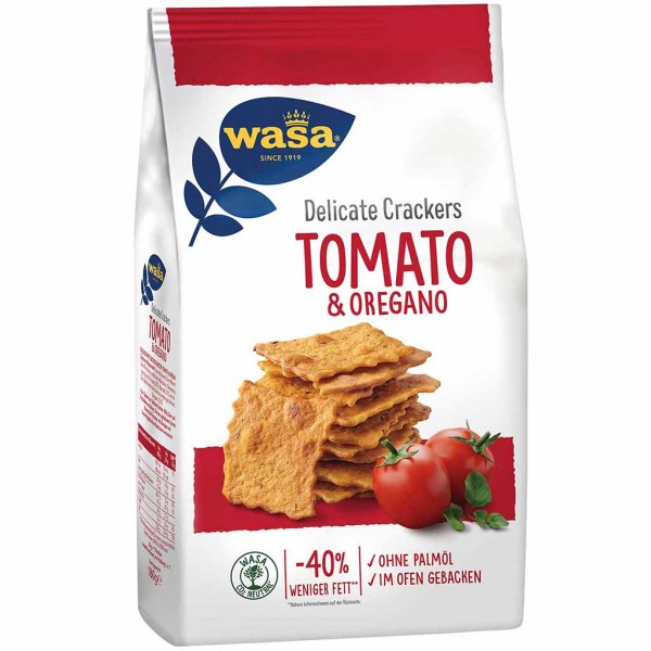 Wasa Delicate Crackers Tomato &amp; Oregano 160g MHD:8.11.23