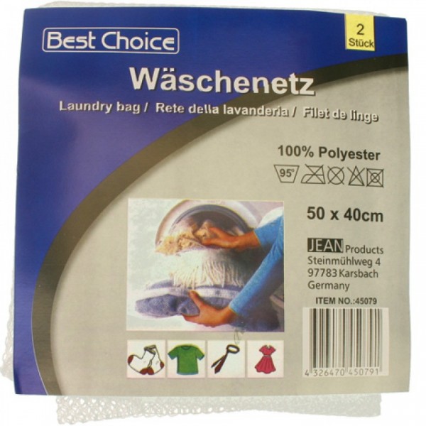 Wäschenetz/Wäschesack 2er 50 x 40cm m. Zugband