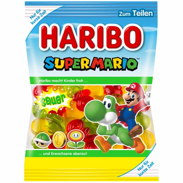 Haribo Fruchtgummi Super Mario sauer 175g MHD:30.12.23