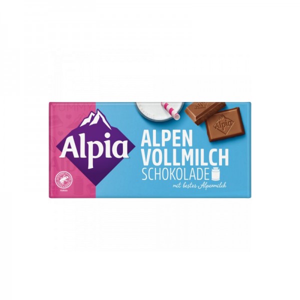Alpia Tafelschokolade Alpen Vollmilch 100g MHD:9.3.24