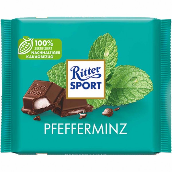 Ritter Sport Tafelschokolade Pfefferminz 100g MHD:11.11.24