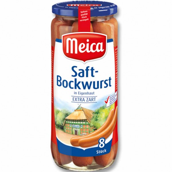 Meica Saft-Bockwurst in Eigenhaut extra zart 8er 540g / 360g MHD:21.9.24